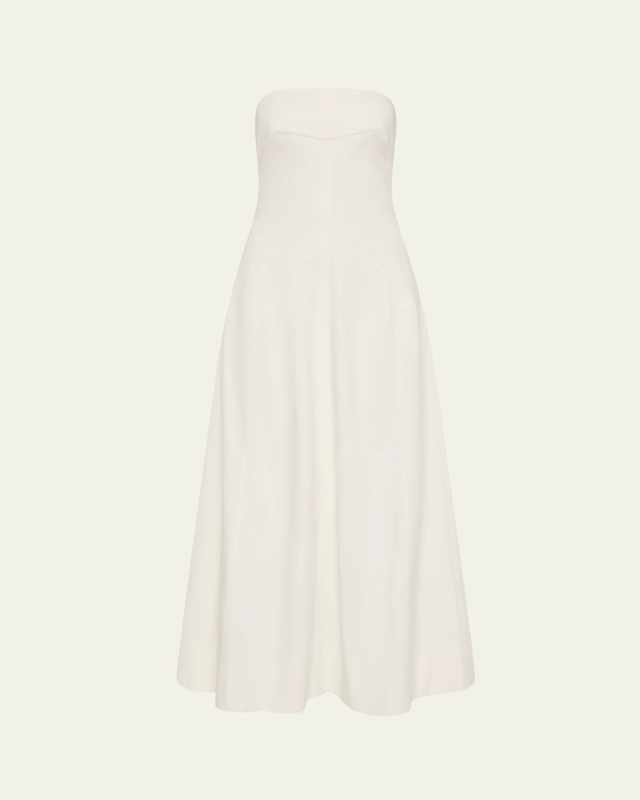 Sculpted Strapless Cotton Dress